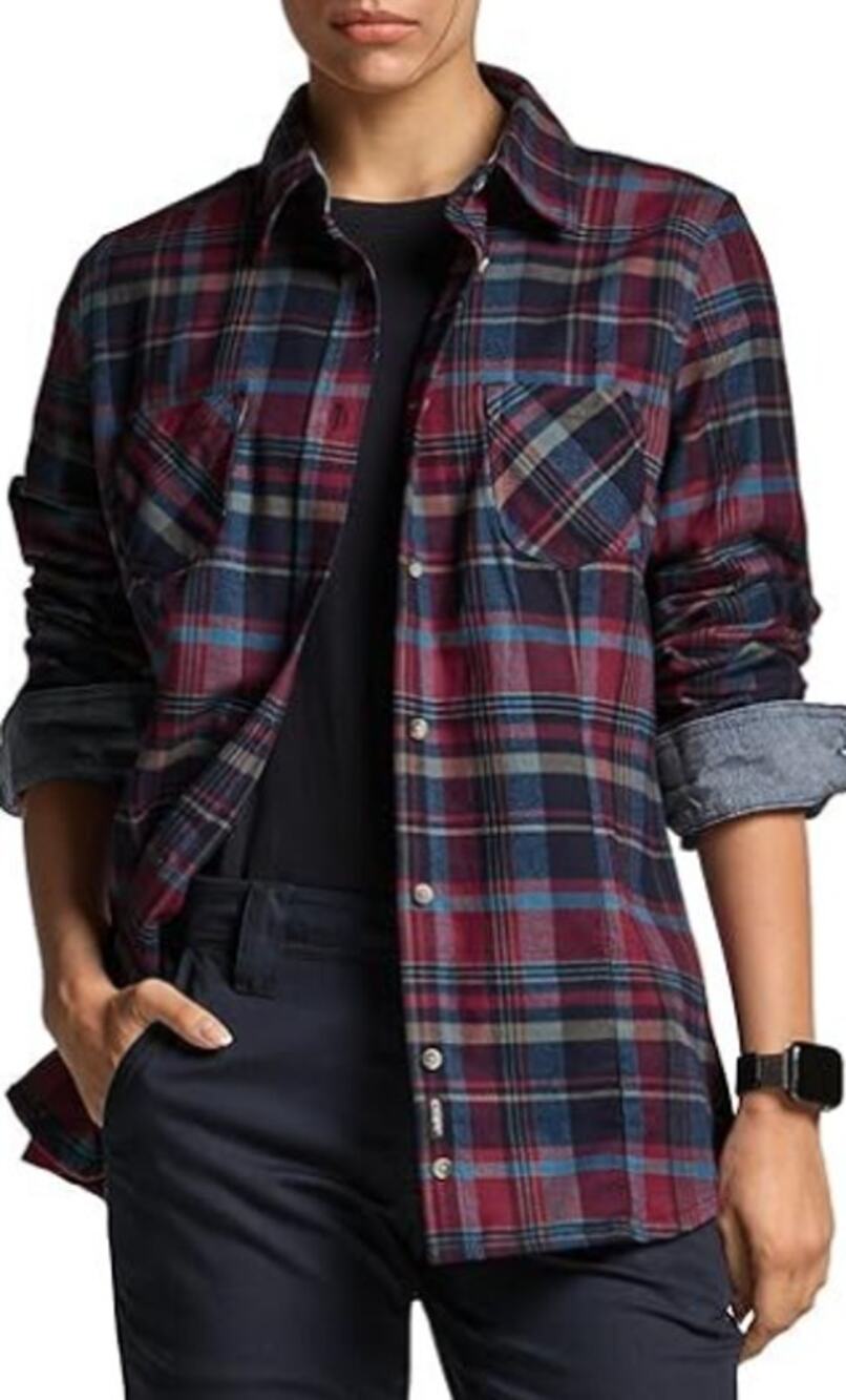 CQR Plaid Brushed Flannel Long Sleeve All-Cotton Soft Small